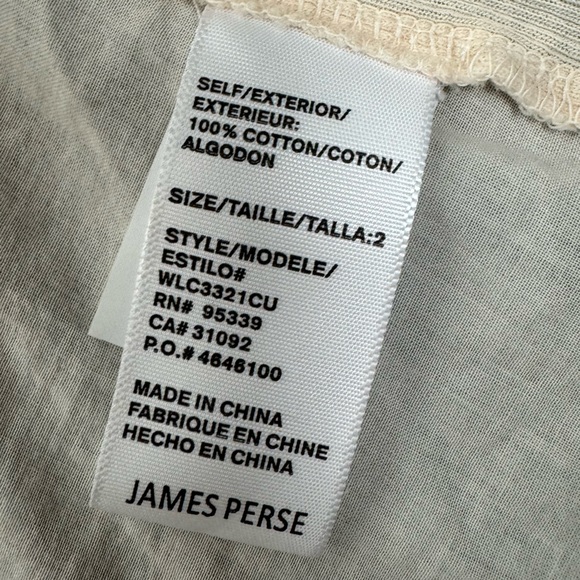 James Perse 3/4 sleeve button down slub shirt ribbed sides M - Picture 5 of 5